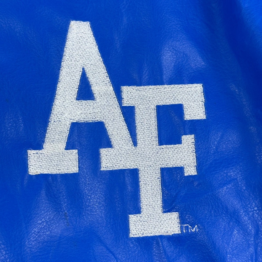 Steve & Barrys Air Force Falcons Varsity Jacket Mens M Blue‎ Faux Leather Bomber - Picture 9 of 12